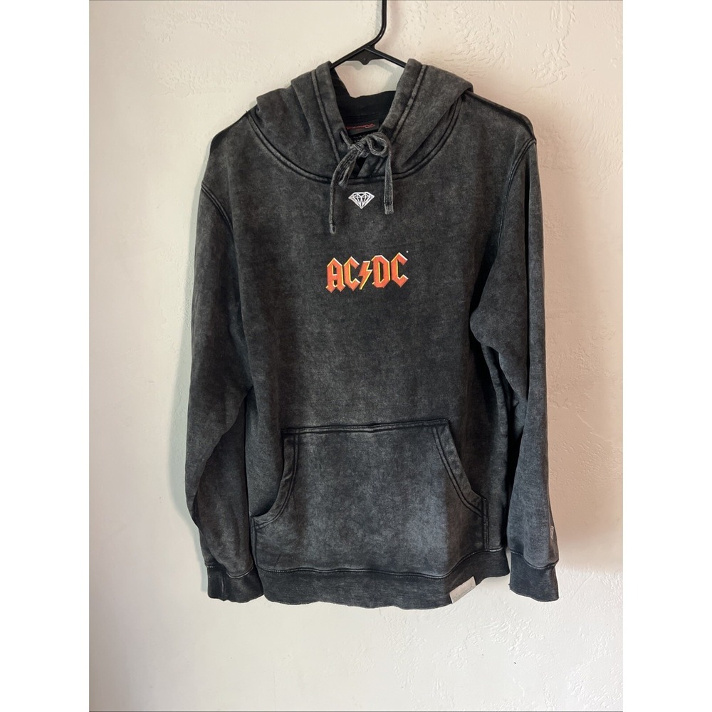 Y2K Diamond Supply Mens Medium Hoodie  CO X AC/DC Black Hoodie